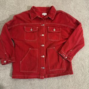 Superdown Davey denim red jean jacket women XXS